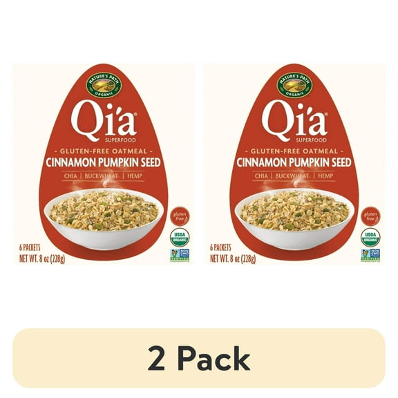 (2 pack) Nature's Path Qi'a Organic Cinnamon Pumpkin Seed Oatmeal 8oz Box