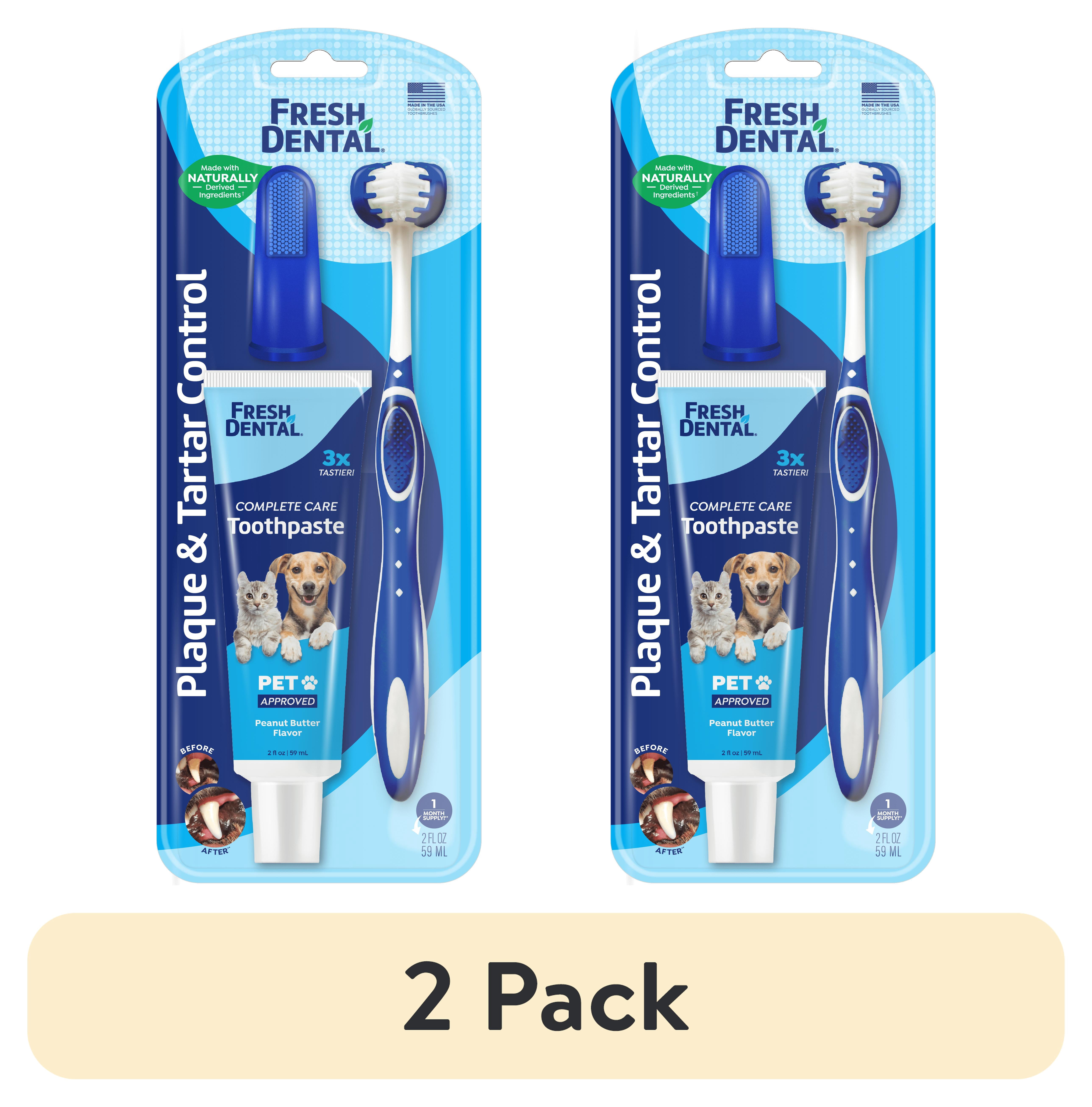 (2 pack) Naturel Promise Fresh Dental Tooth Brushing Kit for Dogs & Cats, 2 oz Gel and Toothbrush