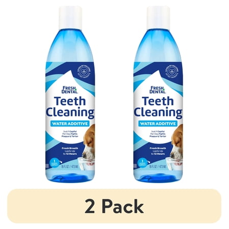 (2 pack) Naturel Promise Fresh Dental Water Additive for Dogs Unscented, 1 16 fl oz Bottle