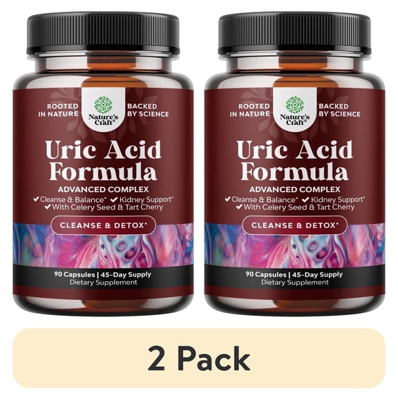 (2 pack) Natures Craft Tart Cherry and Celery Seed Dietary Supplement Capsules, 60 Count