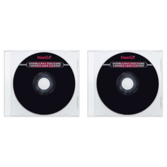 (2 pack) NeeGo Lens Cleaner (OPTCDDVDLC) For CD, DVD & Blu-ray Players Brush Cleaning