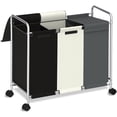 thumbnail image 1 of (2 pack) Nefoso 3 Section Laundry Hamper with Lid and Wheels, 150L Large Laundry Basket Sorter Cart with Handle, Clothes Storage, Multicolor, 1 of 12