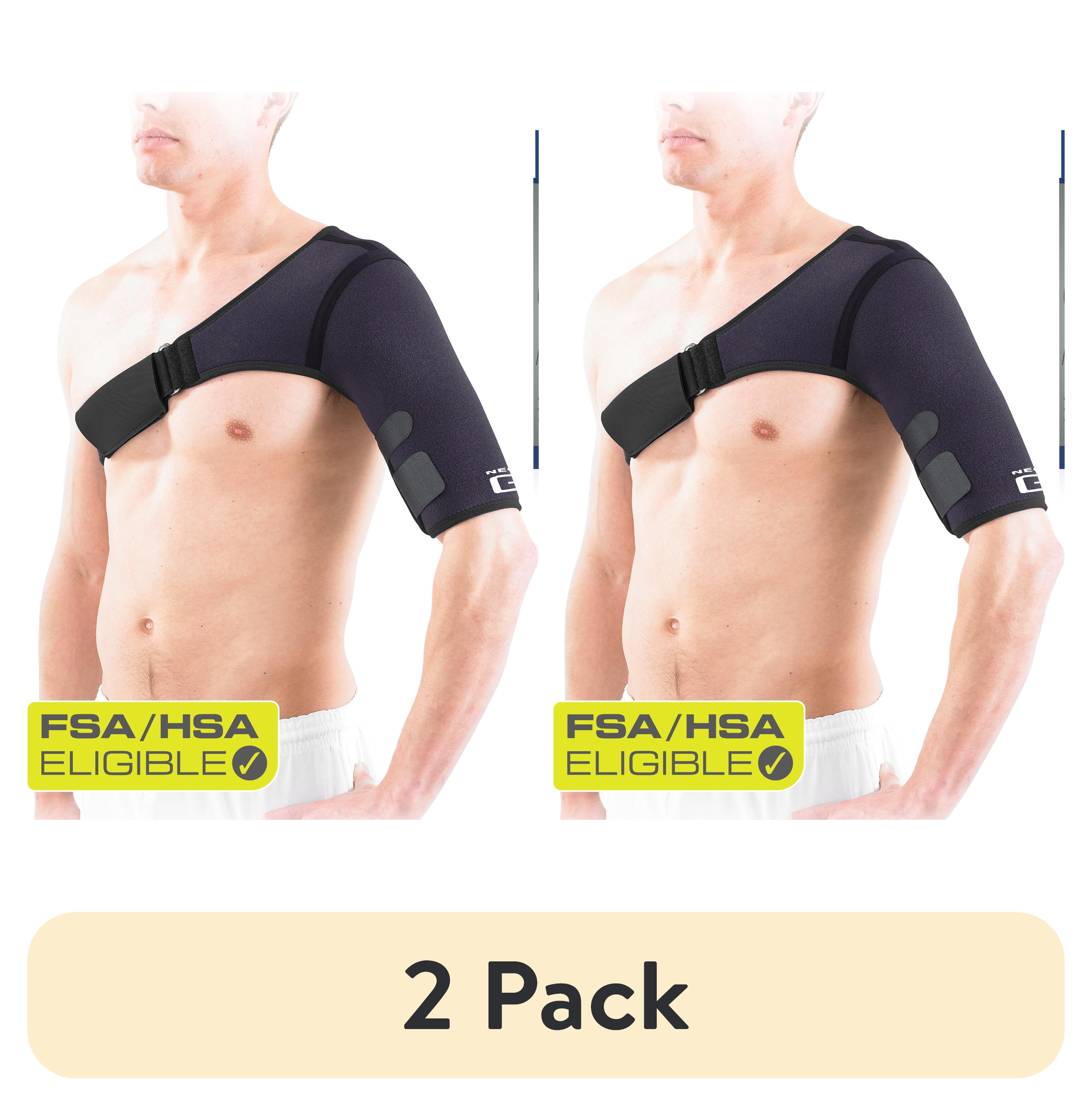 (2 pack) Neo G Easy-Fit Adjustable Neoprene Shoulder Support Brace, One Size FSA/HSA Eligible