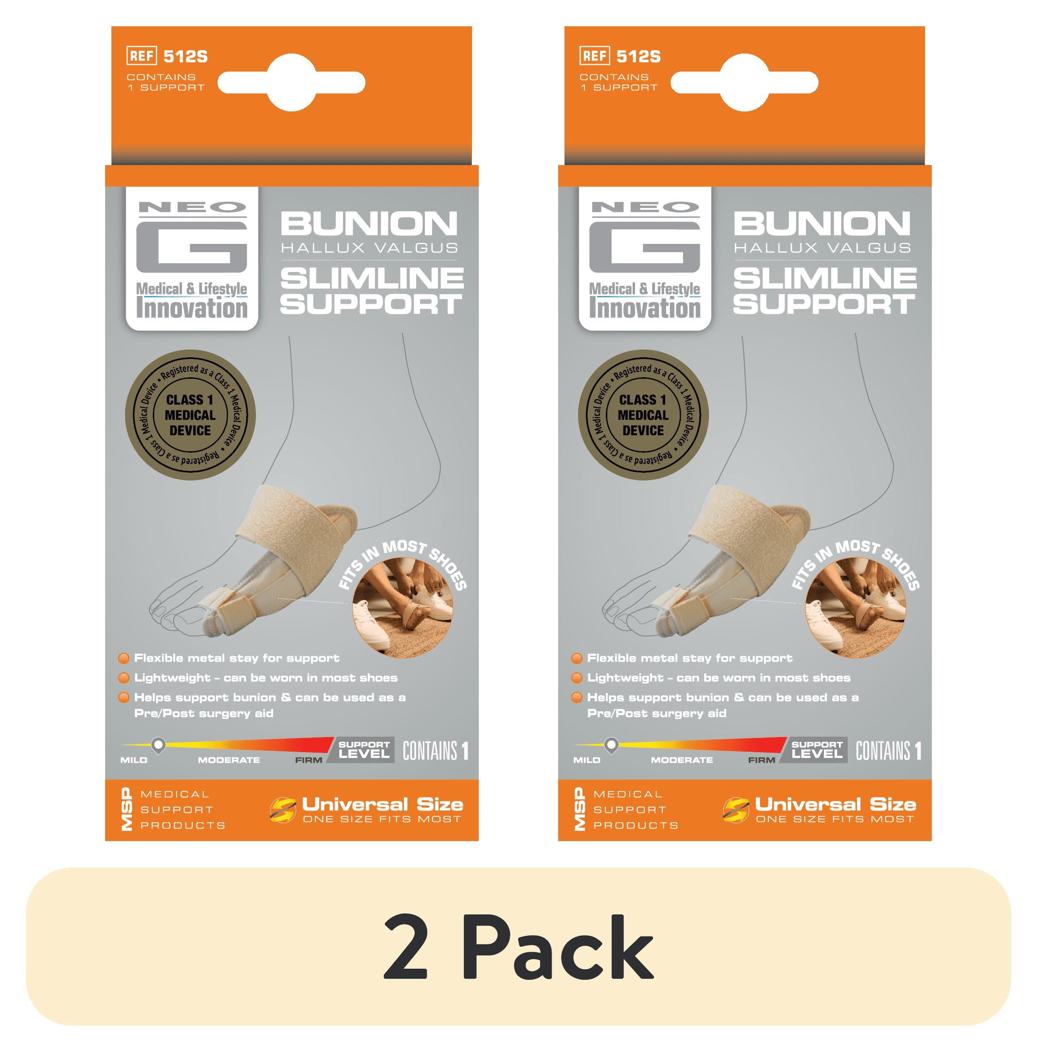 (2 pack) Neo G Slimline Bunion Support with Flexible Metal Stay, Breathable Material, Lightweight Design FSA/HSA Eligible