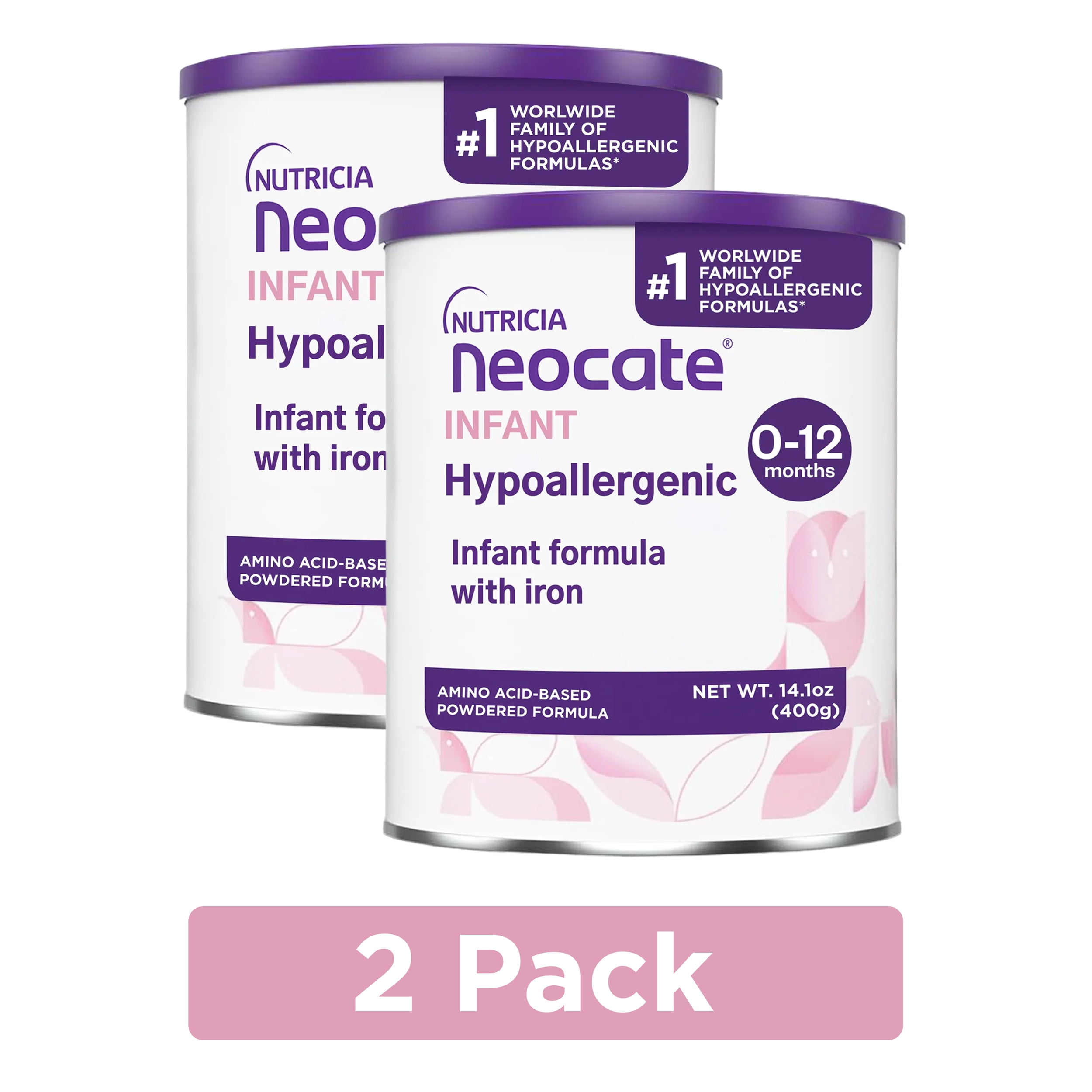 (2 pack) Neocate Infant - Hypoallergenic, Amino Acid-Based Baby Formula with DHA/ARA - 14.1 Oz Can