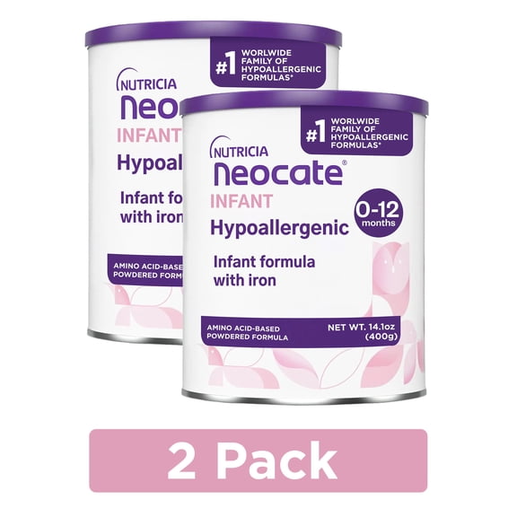 (2 pack) Neocate Infant - Hypoallergenic, Amino Acid-Based Baby Formula with DHA/ARA - 14.1 Oz Can