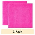 thumbnail image 1 of (2 pack) 6.5" x 6.5" Disposable Neon Pink Paper Napkins, 24 Count, by Way To Celebrate, 1 of 8