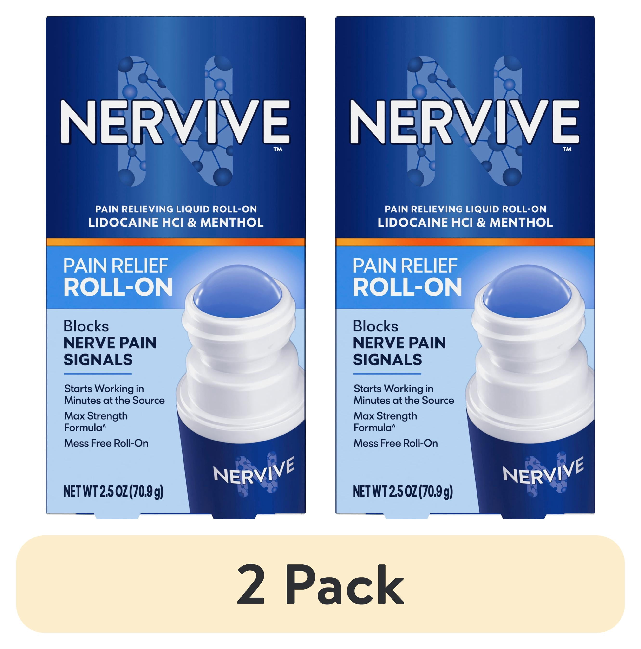 (2 pack) Nervive Pain Relieving Roll On, Max Strength Topical Pain ...