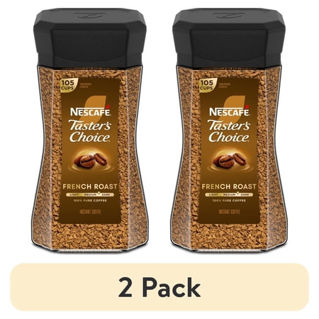 (2 pack) NESCAFÉ Taster's Choice French Roast, Dark Roast Coffee, Instant Coffee, 7 oz, 1 Jar