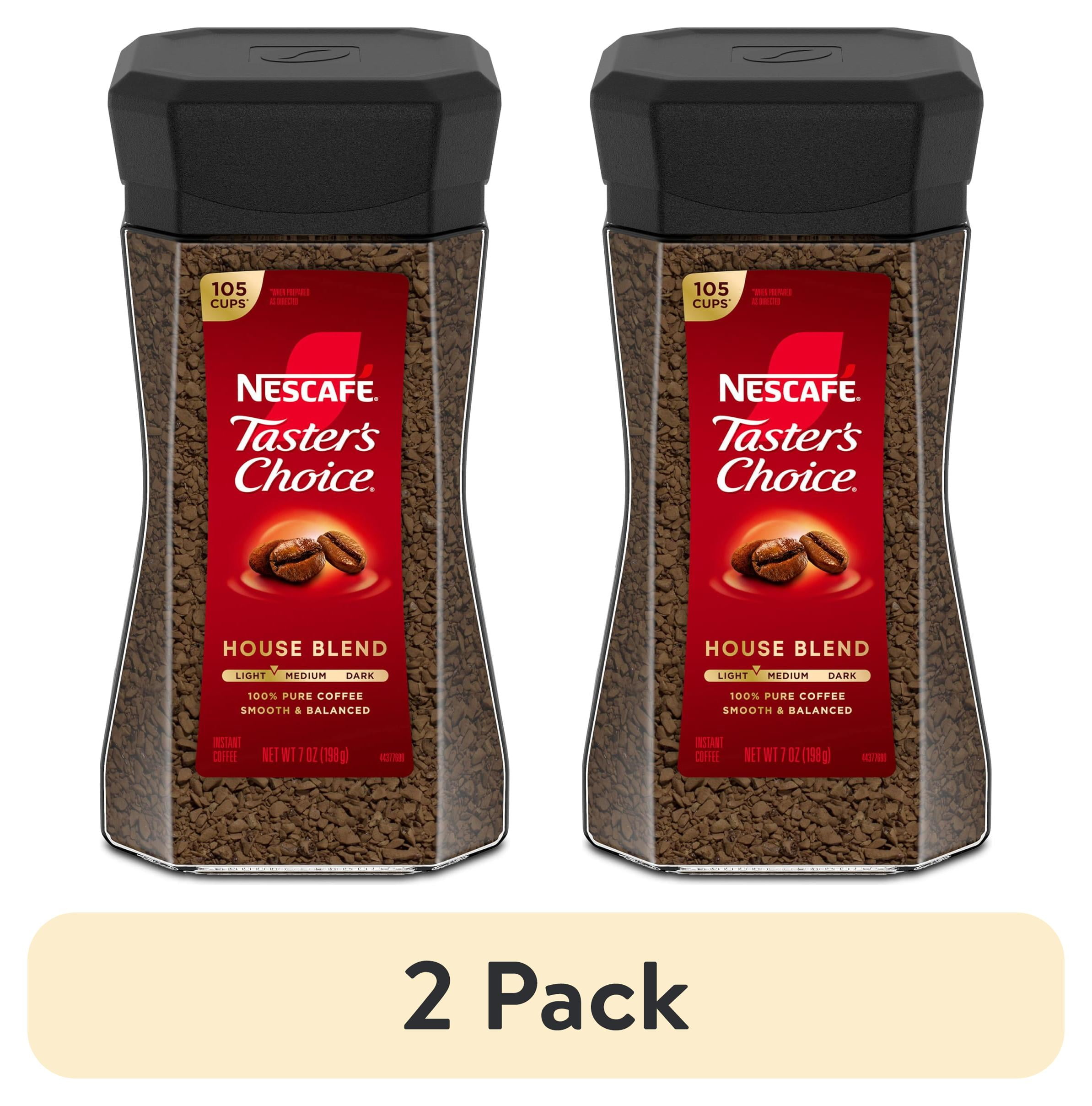 (2 pack) NESCAFÉ Taster's Choice House Blend, Light Medium Roast Instant Coffee, 7 oz, 1 Jar