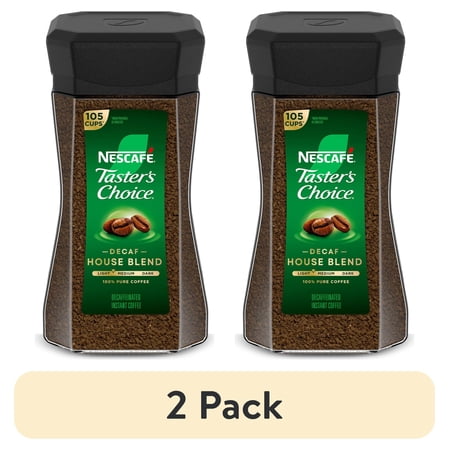 (2 pack) NESCAFÉ Taster's Choice Decaf House Blend, Medium Light Roast Instant Coffee, 7 oz, 1 Jar
