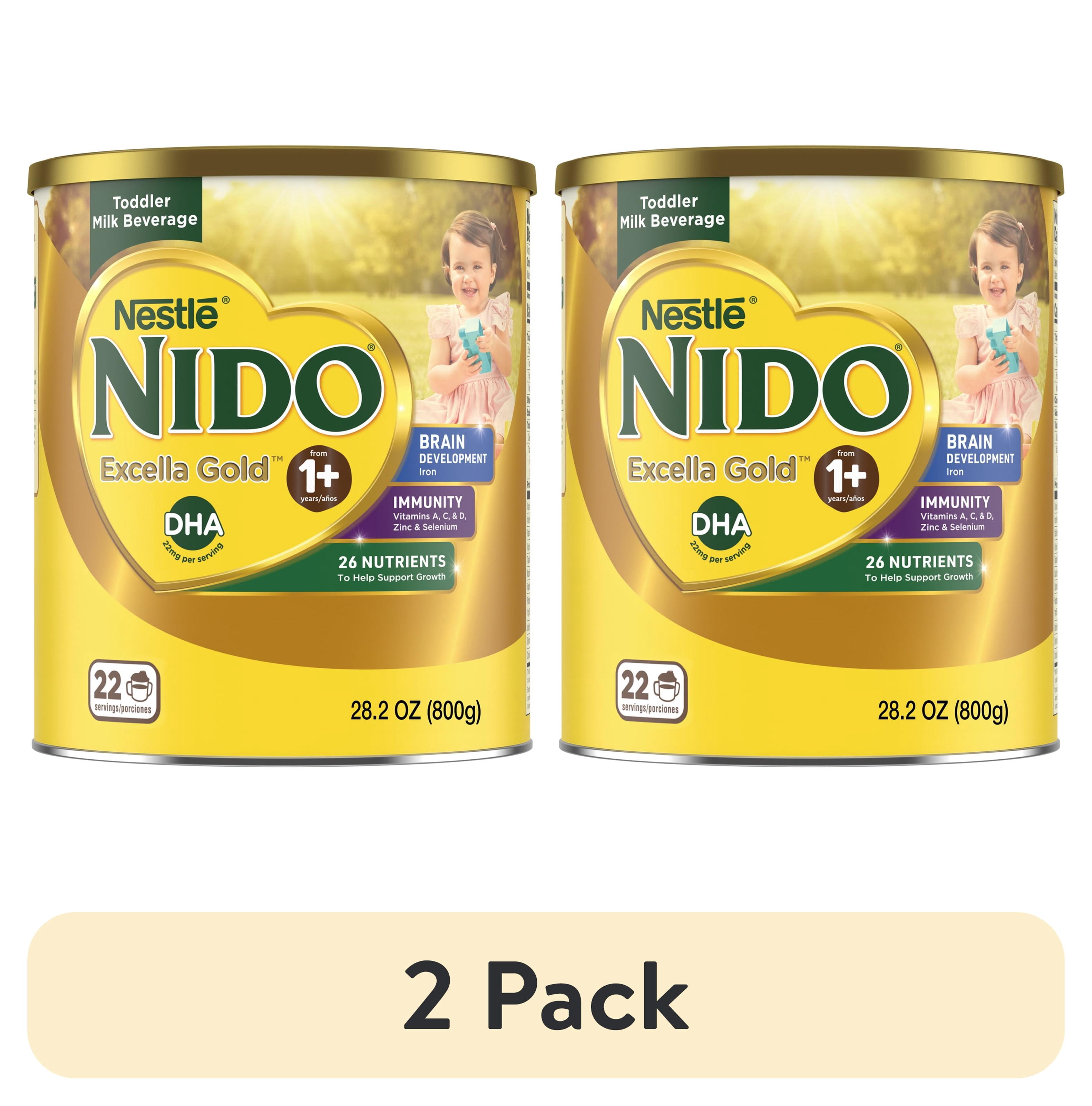 (2 pack) NIDO Excella Gold Original Toddler Milk Beverage Powder Mix, 28.2 oz Canister