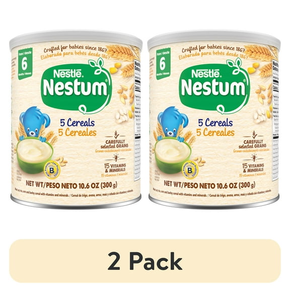 (2 pack) Nestle Nestum Infant Cereal, 5 Cereals,  10.6 oz