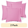 thumbnail image 1 of (2 pack) Nestl Pillow Sham Set of 2, Premium 1800 Series Double Brushed Bed Pillow Cases, Light Pink, Euro 18" X 18", 1 of 6