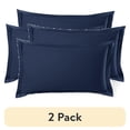 thumbnail image 1 of (2 pack) Nestl Pillow Sham Set of 2, Premium 1800 Series Double Brushed Bed Pillow Cases, Navy, King 20" X 36", 1 of 6
