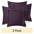 thumbnail image 1 of (2 pack) Nestl Pillow Sham Set of 2, Premium 1800 Series Double Brushed Bed Pillow Cases, Purple Eggplant, Euro 18" X 18", 1 of 6