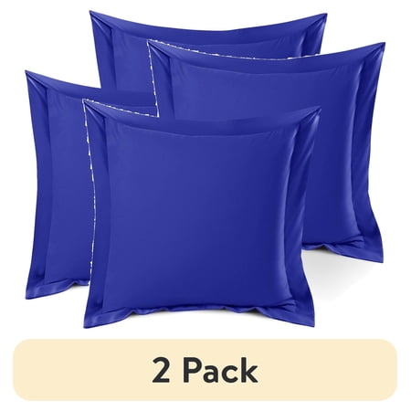 (2 pack) Nestl Pillow Sham Set of 2, Premium 1800 Series Double Brushed Bed Pillow Cases, Royal Blue, Euro 18" X 18"
