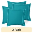 thumbnail image 1 of (2 pack) Nestl Pillow Sham Set of 2, Premium 1800 Series Double Brushed Bed Pillow Cases, Teal, Euro 18" X 18", 1 of 6
