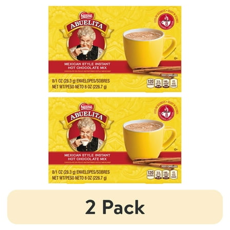 (2 pack) Nestle Abuelita Mexican Style Instant Hot Chocolate Cinco de Mayo Food Drink Mix, 8 oz, 8 Packets Per Box​