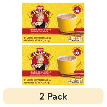 (2 pack) Nestle Abuelita Mexican Style Instant Hot Chocolate Drink Mix, 8 oz, 8 Packets Per Box