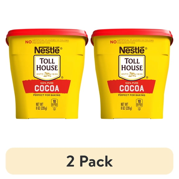 (2 pack) Nestle Toll House Deep Chocolate Cocoa Flavor Powder, 100% Pure Cocoa, 8 oz Box