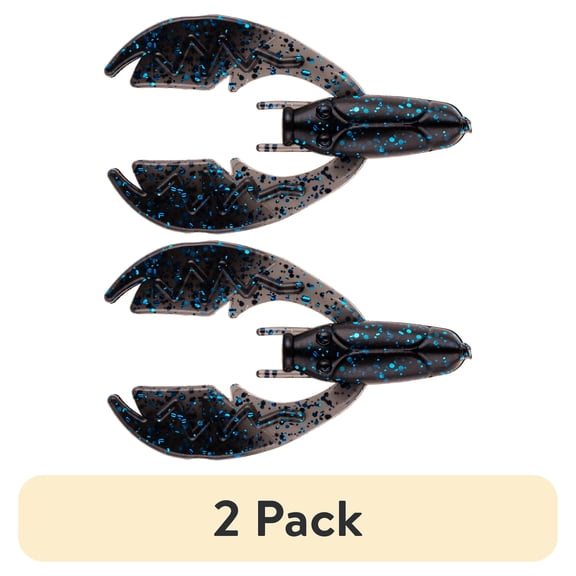 (2 pack) NetBait Paca Chunk Black Blue Flake, Crawfish Freshwater Fishing Soft Baits, 6 pieces