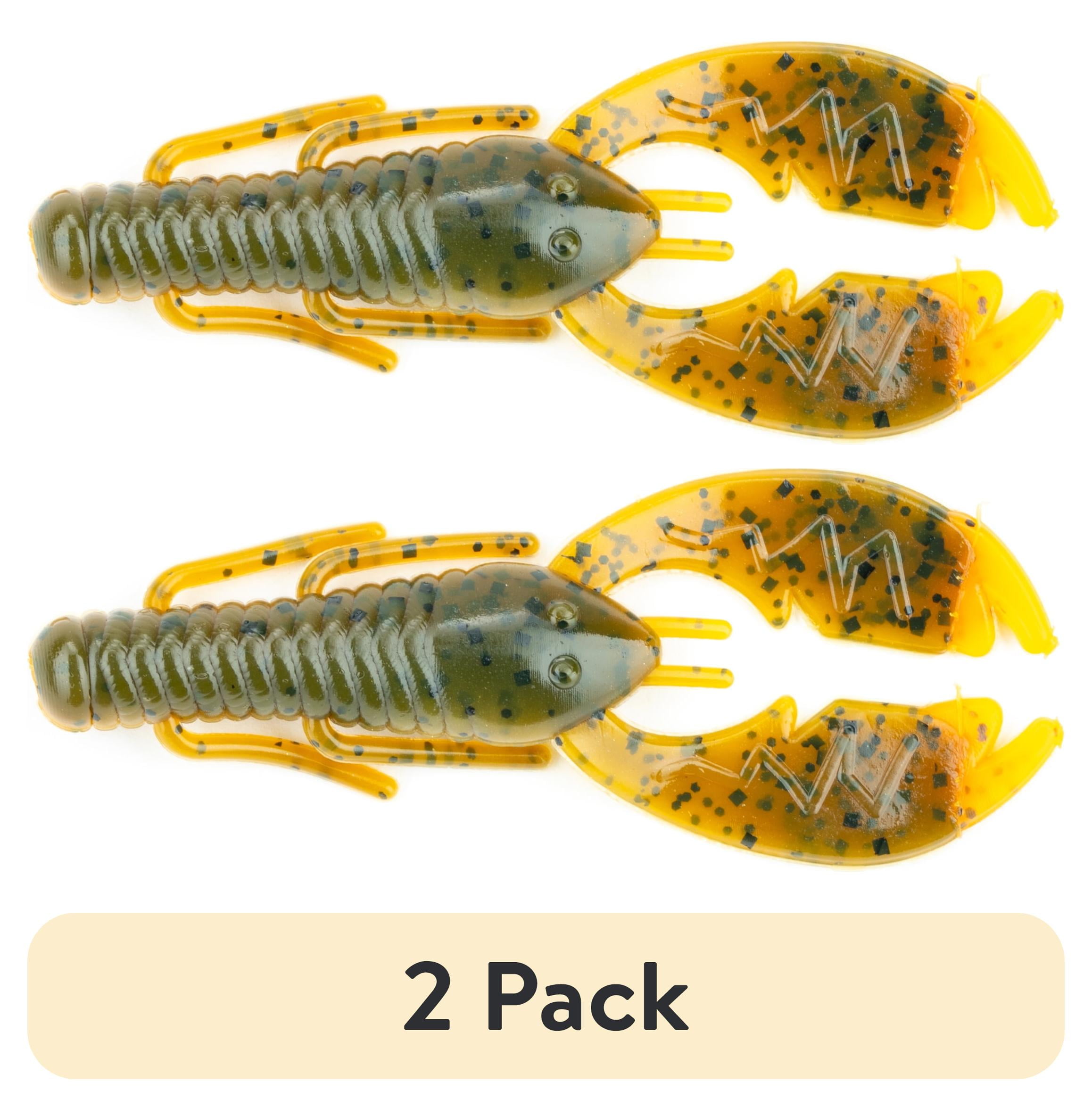 (2 pack) NetBait Paca Slim, Alabama Flare, Crawfish, Fishing Soft Baits, 4in, 7 pieces