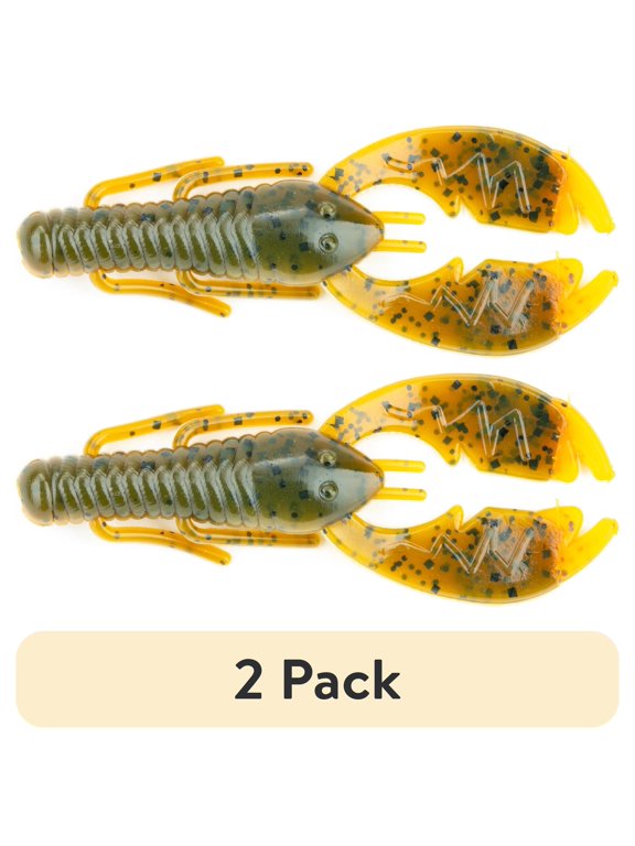 (2 pack) NetBait Paca Slim, Alabama Flare, Crawfish, Fishing Soft Baits, 4in, 7 pieces