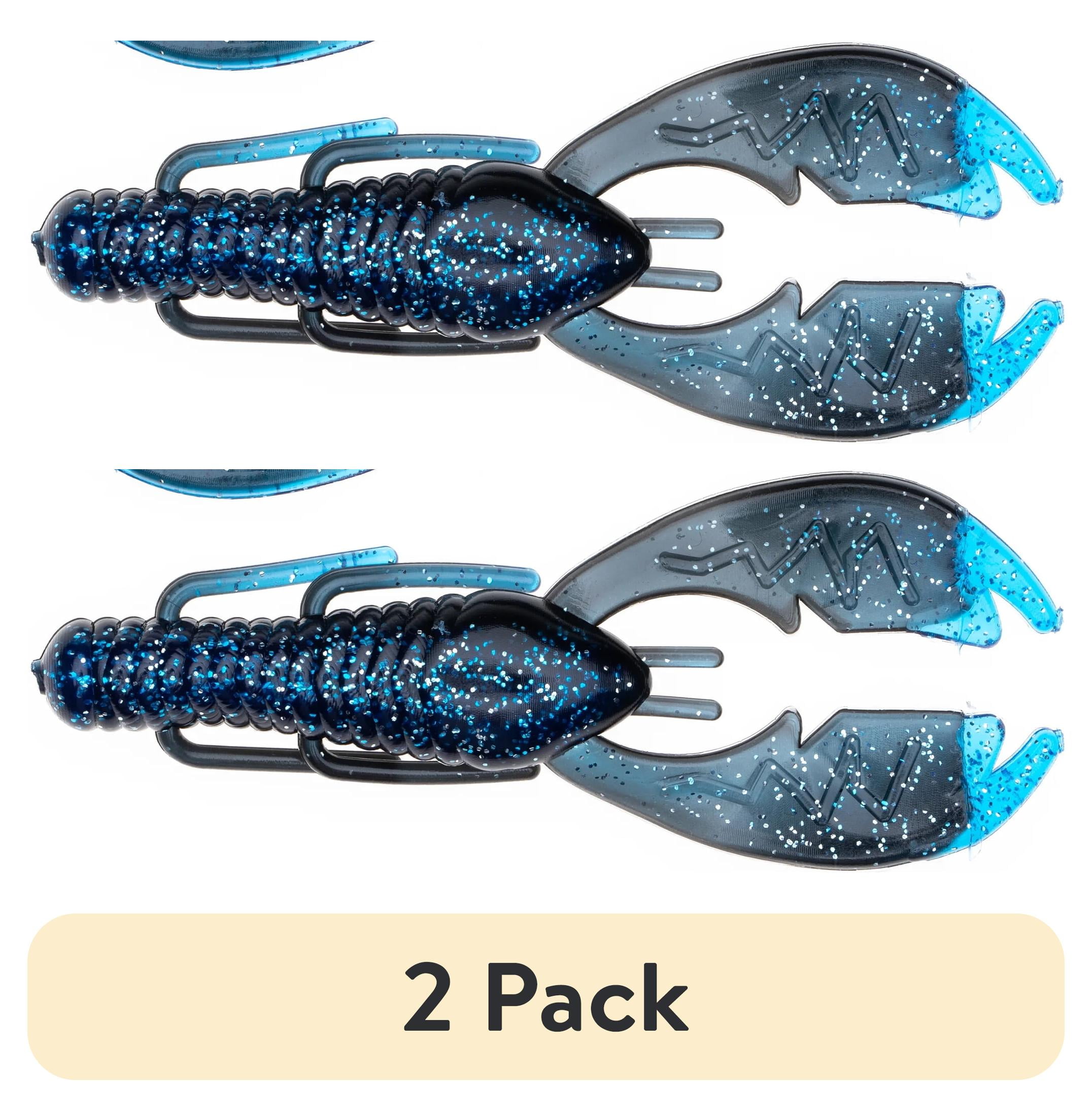 (2 pack) NetBait Paca Slim, Black Shadow Flare, Crawfish, Fishing Soft Baits 4in, 7 pieces