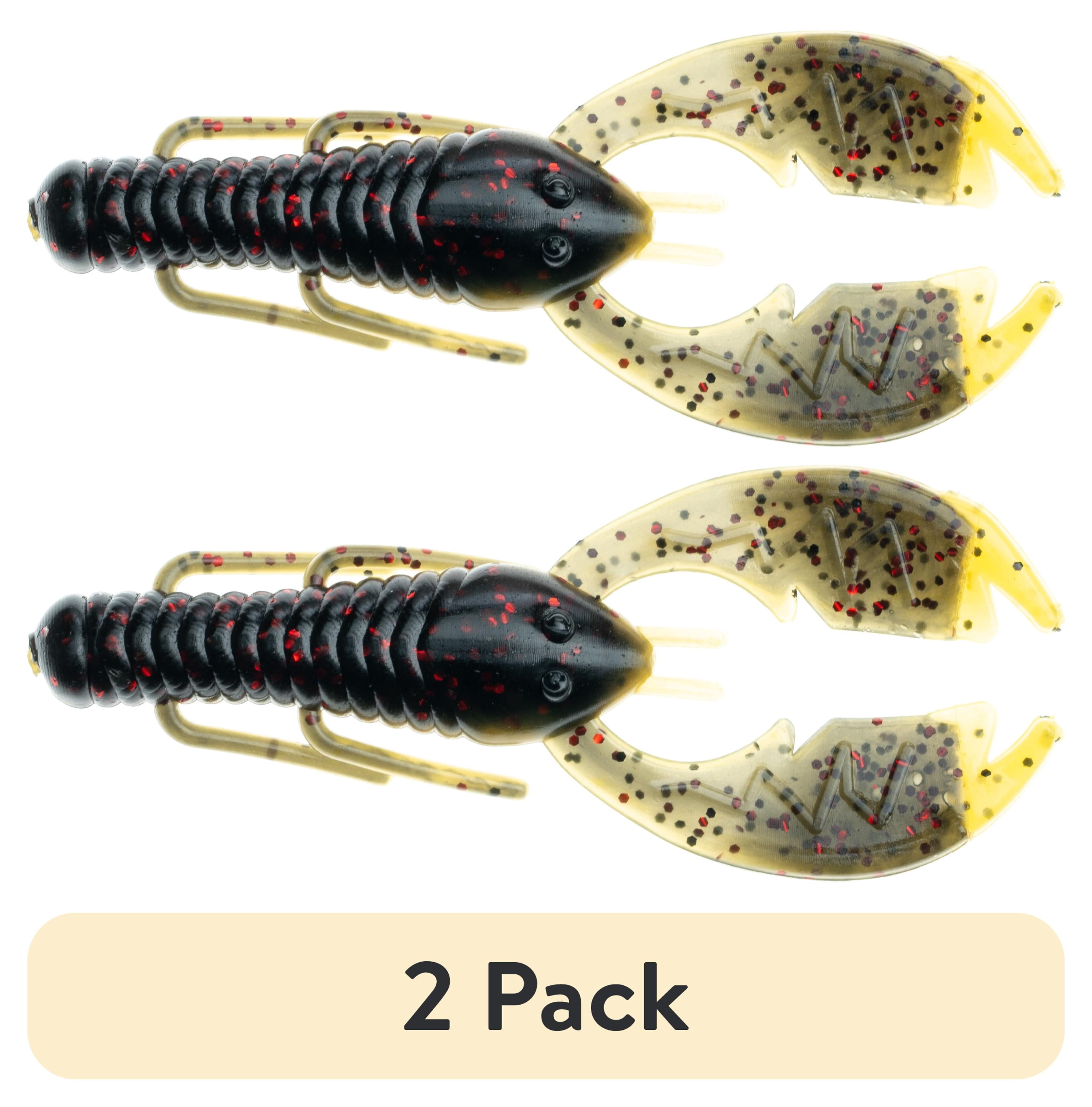(2 pack) NetBait Paca Slim, Coosa Flare, Crawfish Freshwater Fishing Soft Baits, 4in, 7 pieces