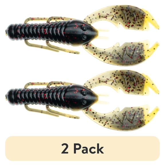 (2 pack) NetBait Paca Slim, Coosa Flare, Crawfish Freshwater Fishing Soft Baits, 4in, 7 pieces