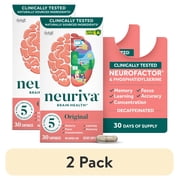 2 pack Neuriva Original Brain Health Supplement, Support for Memory and Focus, 30 count Capsules