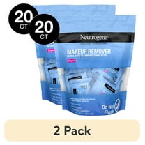 (2 pack) Neutrogena Cleansing Makeup Remover Wipes, Individually Wrapped, 20 Ct
