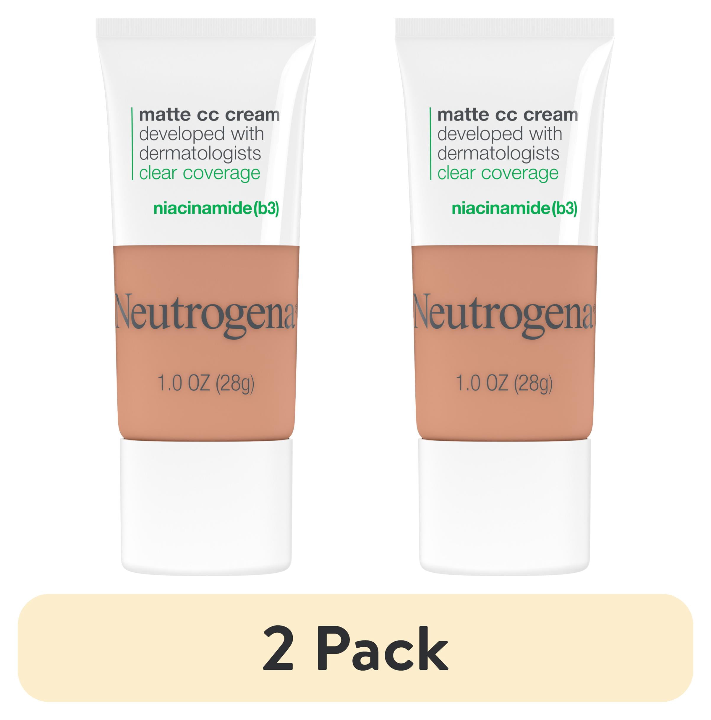 (2 pack) Neutrogena Clear Coverage Flawless Matte CC Cream, Fawn, 1 oz