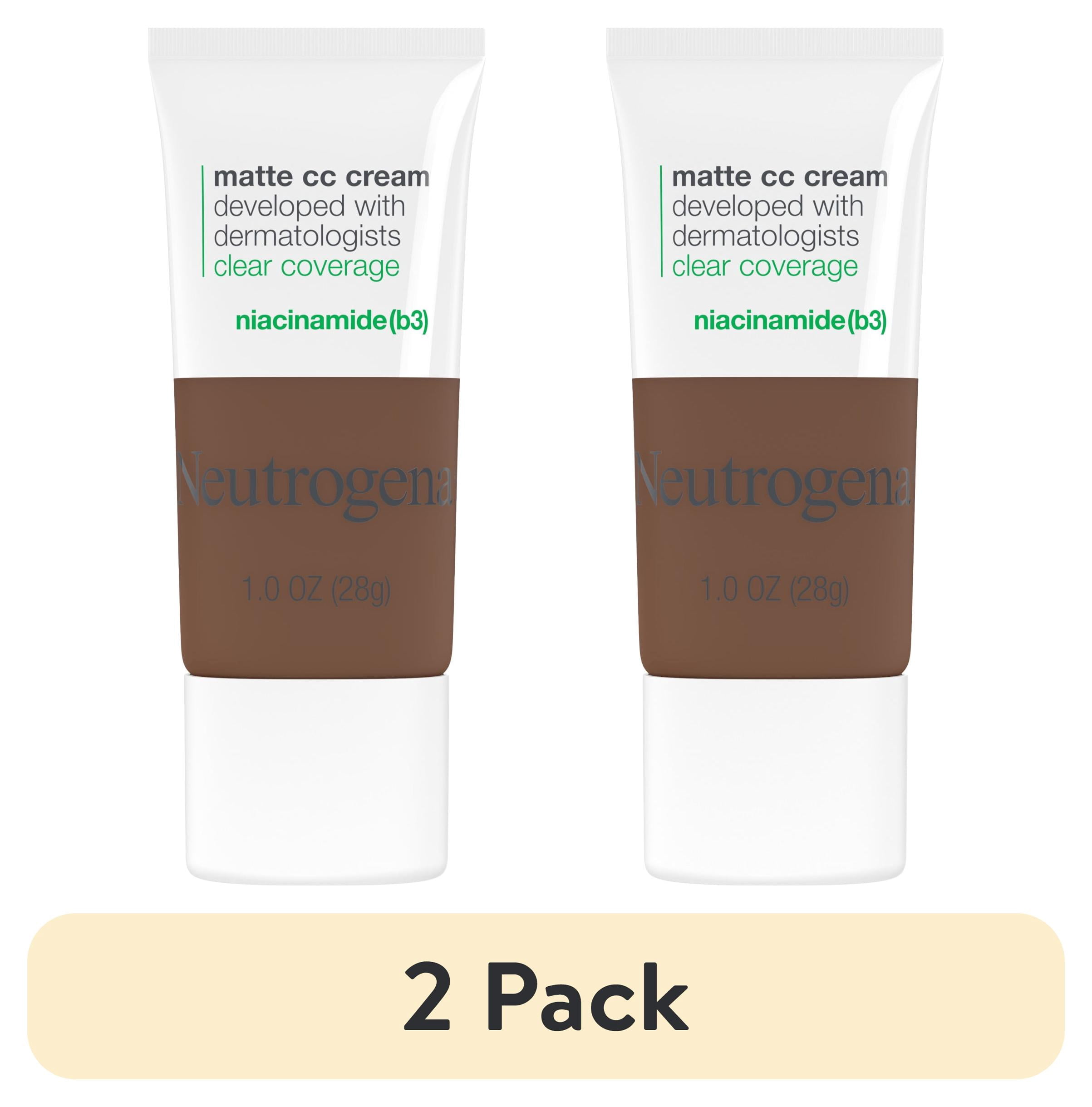 (2 pack) Neutrogena Clear Coverage Flawless Matte CC Cream, Truffle, 1 oz