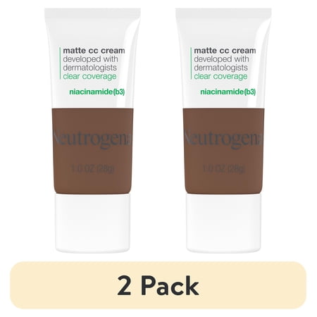 (2 pack) Neutrogena Clear Coverage Flawless Matte CC Cream, Truffle, 1 oz