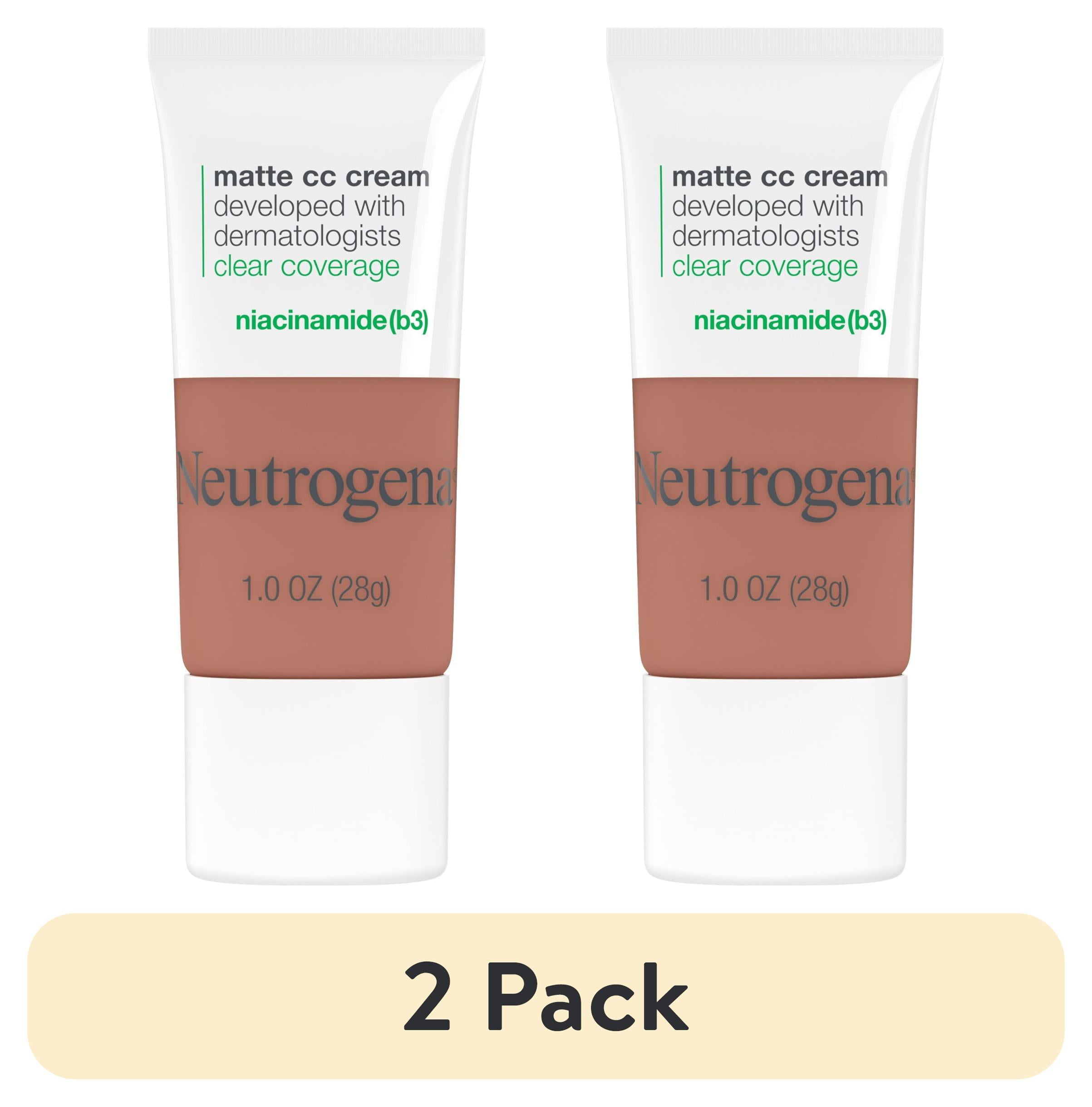 (2 pack) Neutrogena Clear Coverage Flawless Matte CC Cream, Yoli, 1 oz