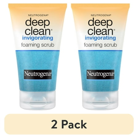 (2 pack) Neutrogena Deep Clean Invigorating Foaming Gel Face Scrub, 4.2 fl. oz