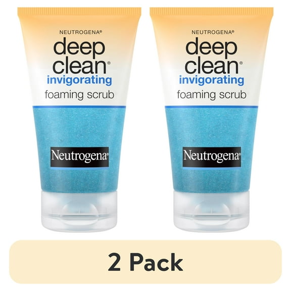 (2 pack) Neutrogena Deep Clean Invigorating Foaming Gel Face Scrub, 4.2 fl. oz
