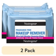 (4 pack) Neutrogena Makeup Remover Wipes Fragrance Free, 2 Pack 25 Count