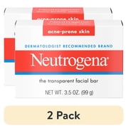 2 pack Neutrogena Acne Face Wash Bar, Acne Treatment for Acne-Prone Skin, Facial Cleanser, 3.5 oz