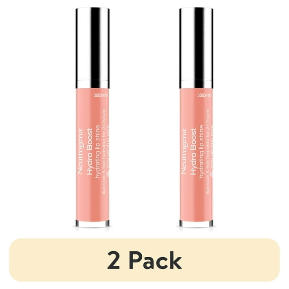 (2 pack) Neutrogena Hydro Boost Moisturizing Lip Gloss, Ballet Pink, 0.1 oz