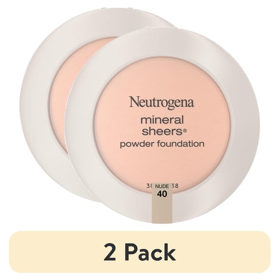 (2 pack) Neutrogena Mineral Sheers Oil-Free Powder Foundation, Nude 40,.34 oz