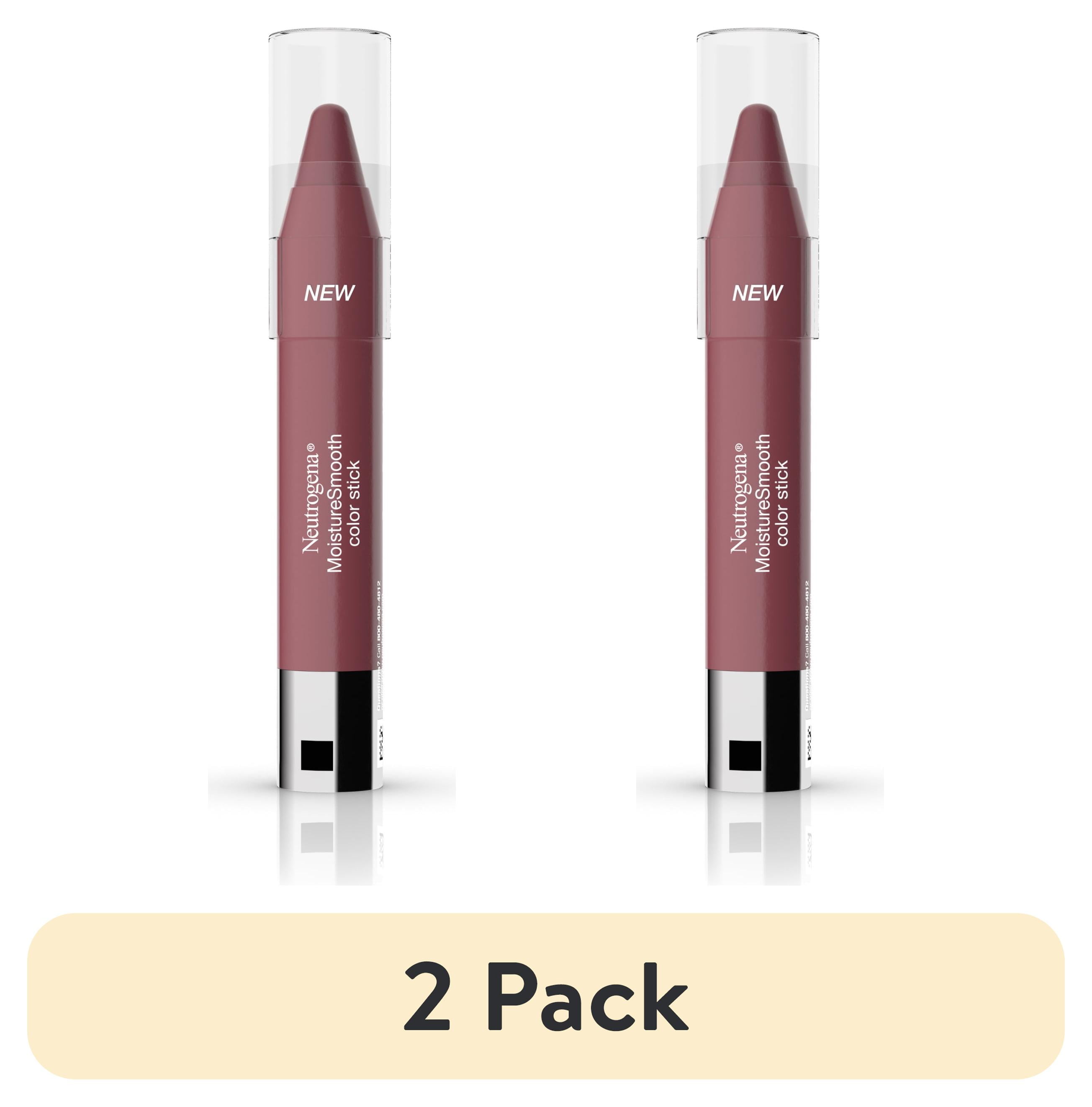 (2 pack) Neutrogena MoistureSmooth Color Stick Lipstick, Berry Brown,.011 oz
