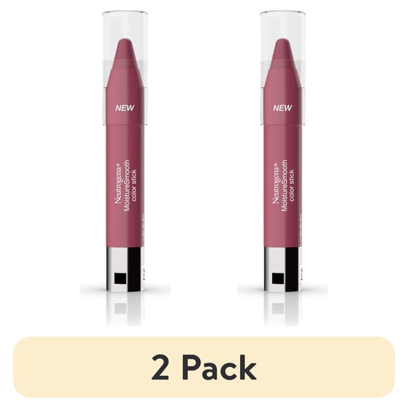 (2 pack) Neutrogena MoistureSmooth Color Stick Lipstick, Pink Grapefruit,.011 oz