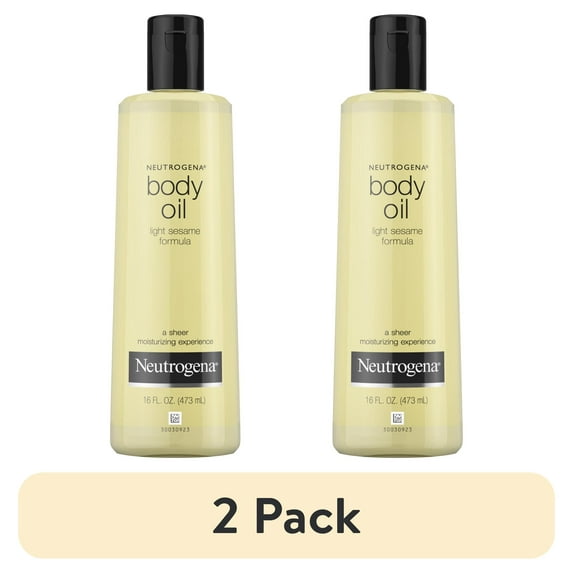 (2 pack) Neutrogena Body Oil For Dry Skin, Light Sesame Formula, 16 fl. oz