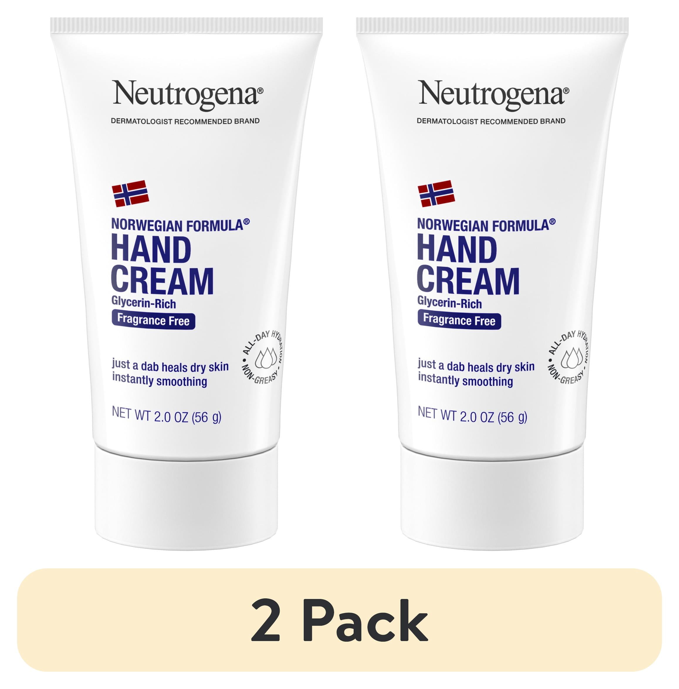 (2 pack) Neutrogena Norwegian Formula Hand Cream, Fragrance-Free Cream for Dry Hands & Body, 2 oz