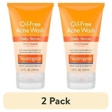 (2 pack) Neutrogena Oil-Free Acne Face Scrub with 2% Salicylic Acid, 4.2 fl. oz