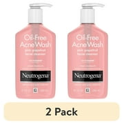 (2 pack) Neutrogena Oil-Free Pink Grapefruit Acne Face Wash, Salicylic Acid Facial Cleanser, 9.1 fl oz