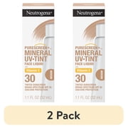 2 pack Neutrogena Purescreen Tinted Sunscreen SPF 30, Mineral Face Sunscreen, Medium, 1.1 fl. oz